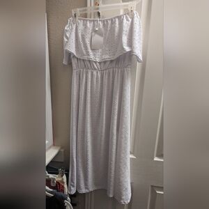 White off the shoulder midi dress UK size 8